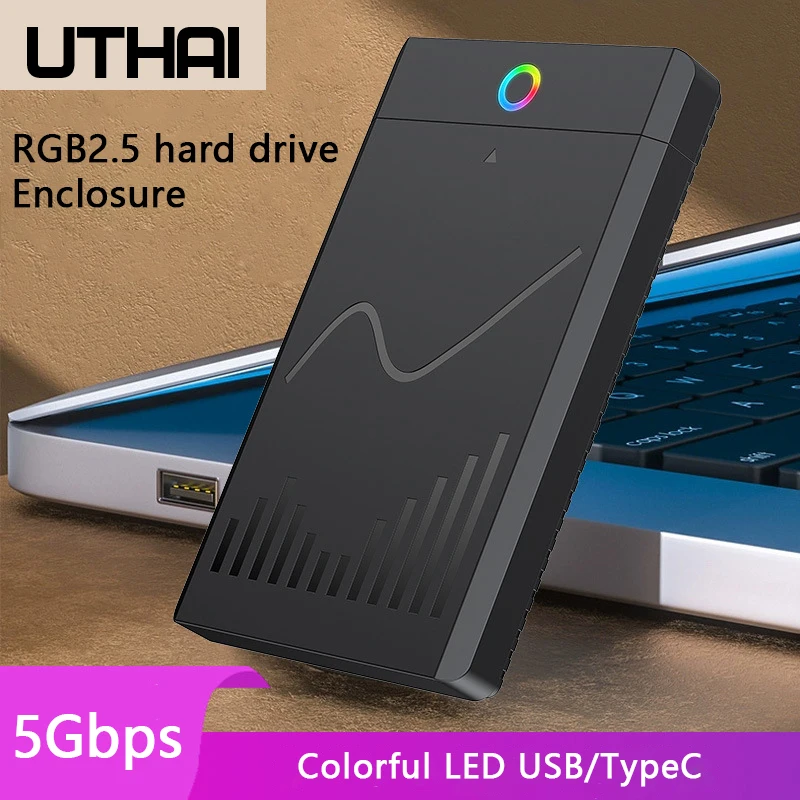 UTHAI 2,5-Zoll-SSD-Gehäuse ohne Werkzeug, USB 3.0/3.1/2.0 Typ-C-Notebook, externe Solid-State-Laufwerksbox für Speichererweiterung Image