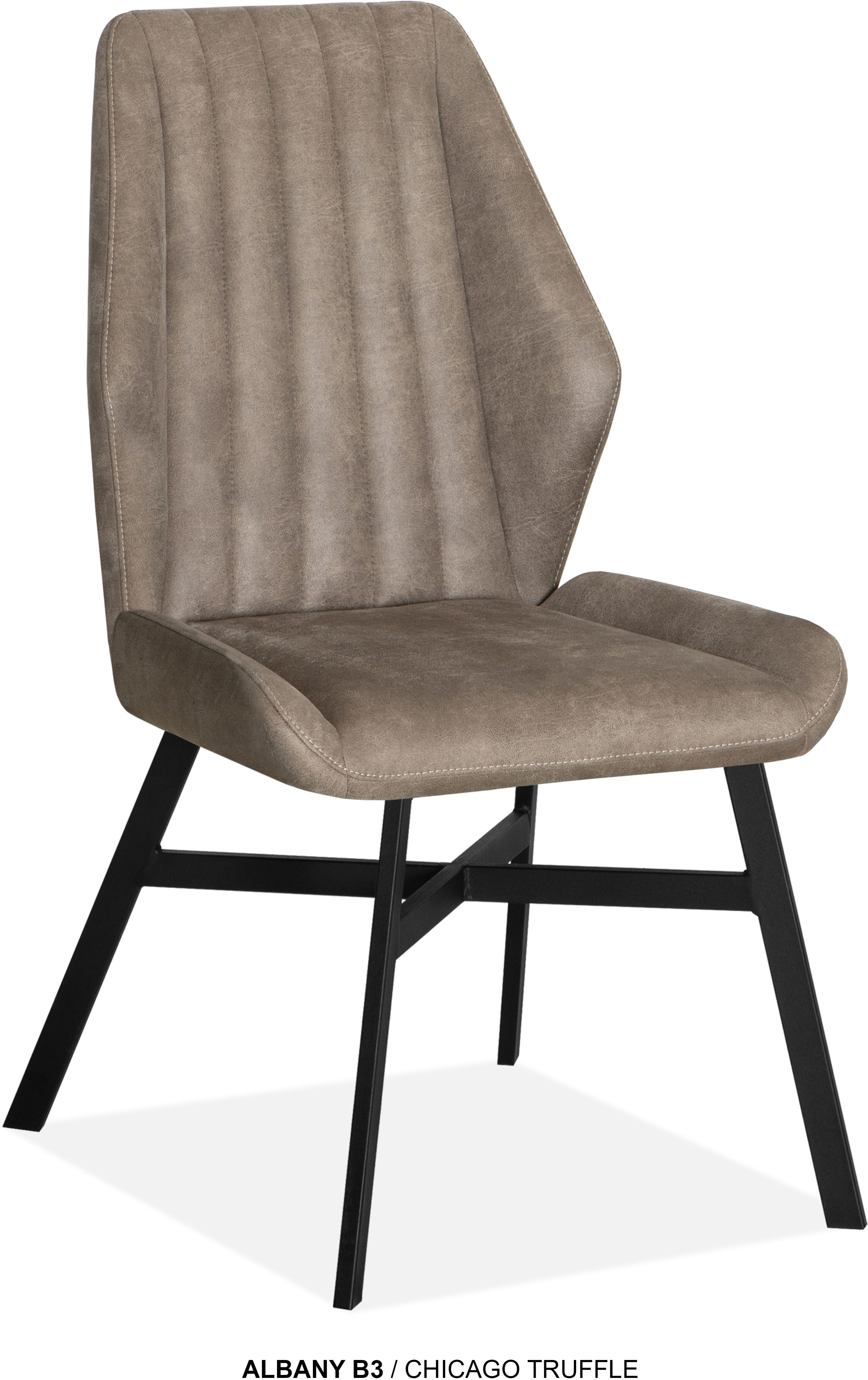 Esszimmerstuhl OMG DESIGN "Albany", truffle, schwarz, B:51cm H:96cm T:63,5cm, Polyester, Stühle, Esszimmerstuhl, Esszimmerstuhl, pflegeleichter Bezug