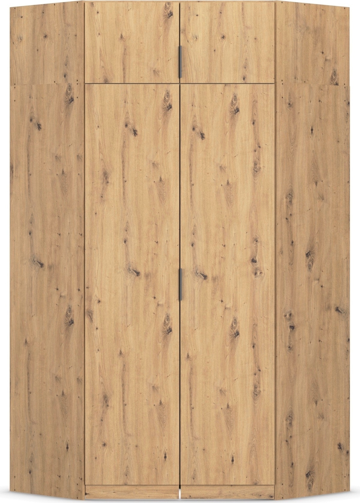 Kleiderschrank RAUCH "Eckschrank Schrank Ankleidezimmer Schlafzimmer Garderobe LAGOA", eiche artisan, B:117cm H:235cm T:117cm, Holzwerkstoff, Schränke, Kleiderschrank, voll ausgestattet viel Stauraum, optional mit Aufsatz MADE IN GERMANY