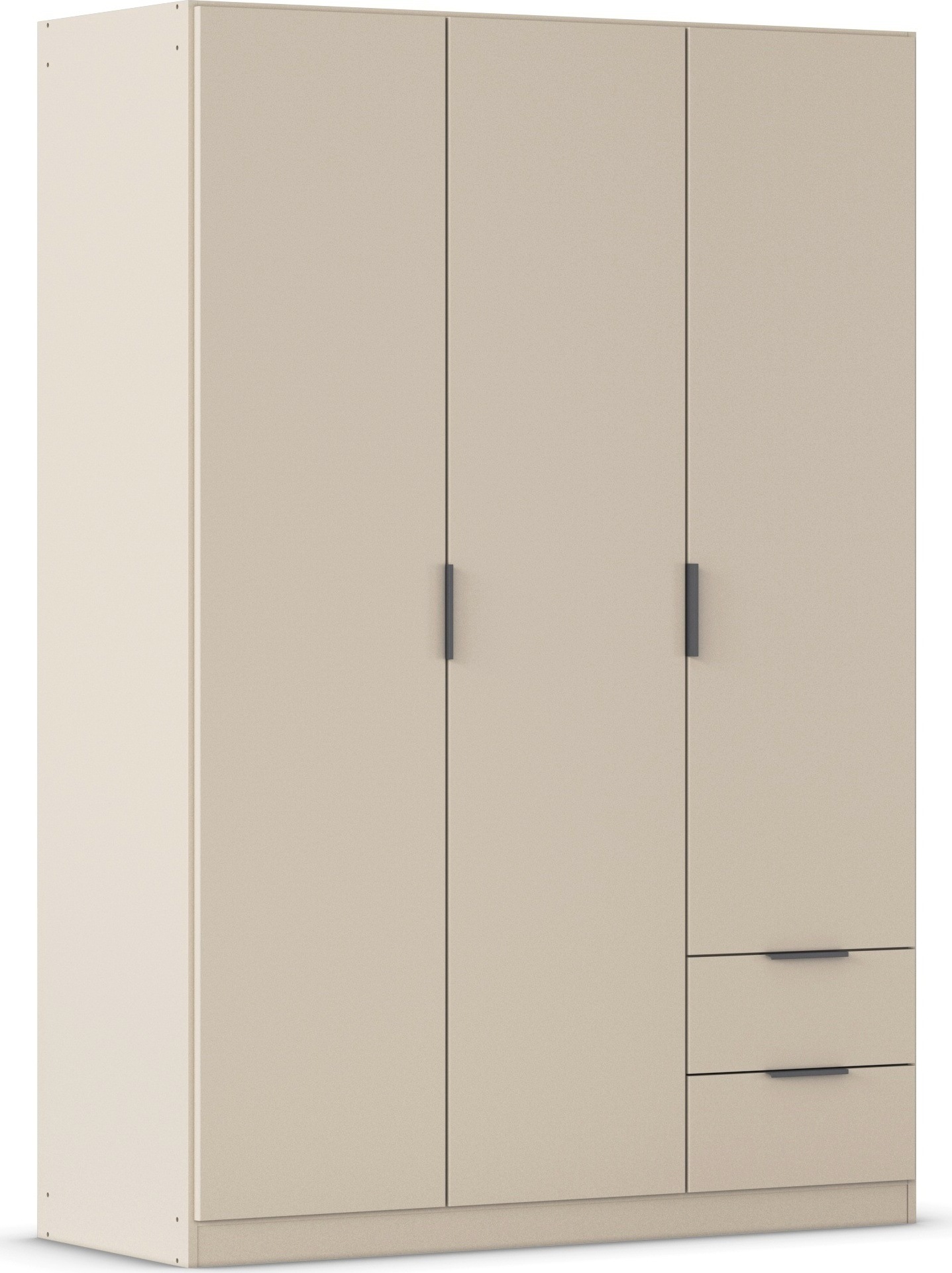 Kleiderschrank RAUCH "Drehtürenschrank Schrank Garderobe Ankleide Schlafzimmer LAGOA", beige (champagner), B:136cm H:197cm T:54cm, Holzwerkstoff, Schränke, mit geräumigen Schubladen, optional mit Aufsatz MADE IN GERMANY Image