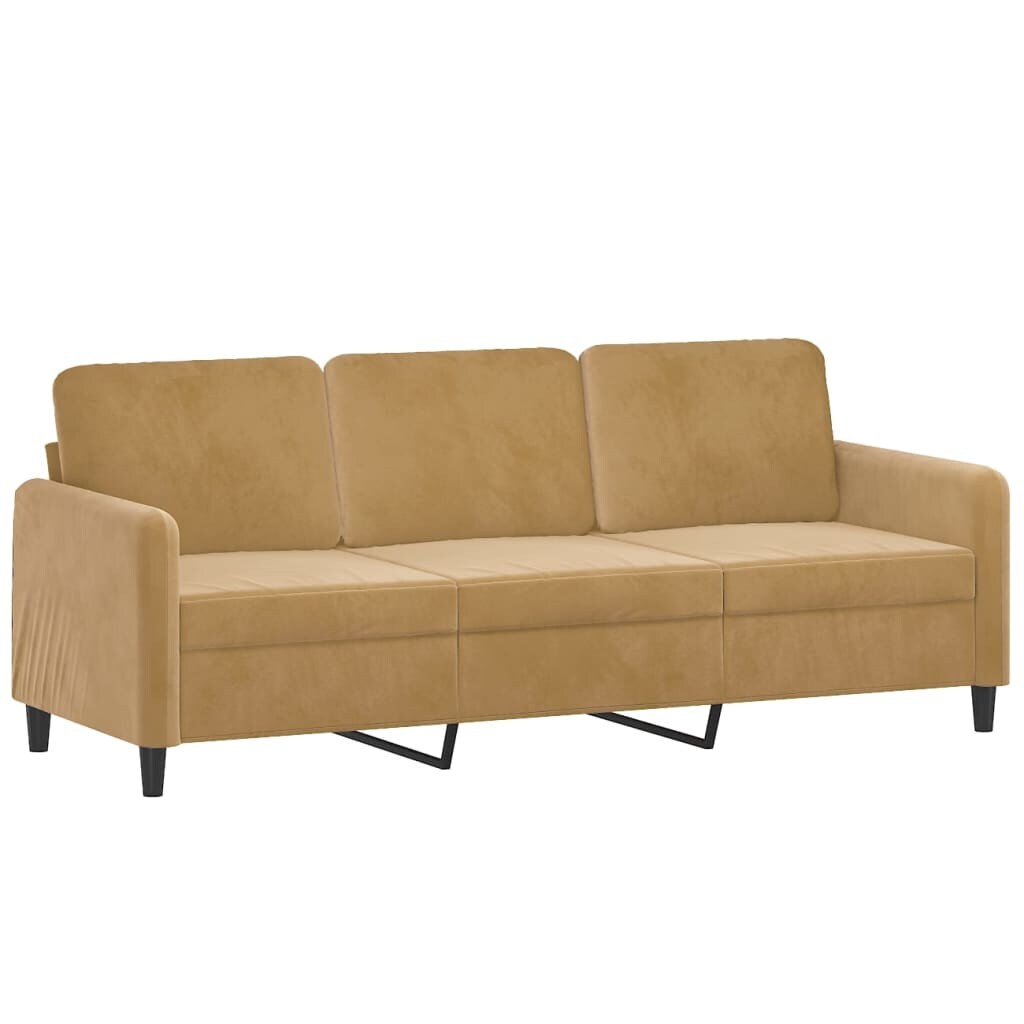 vidaXL 3-Sitzer-Sofa Braun 180 cm Samt Image