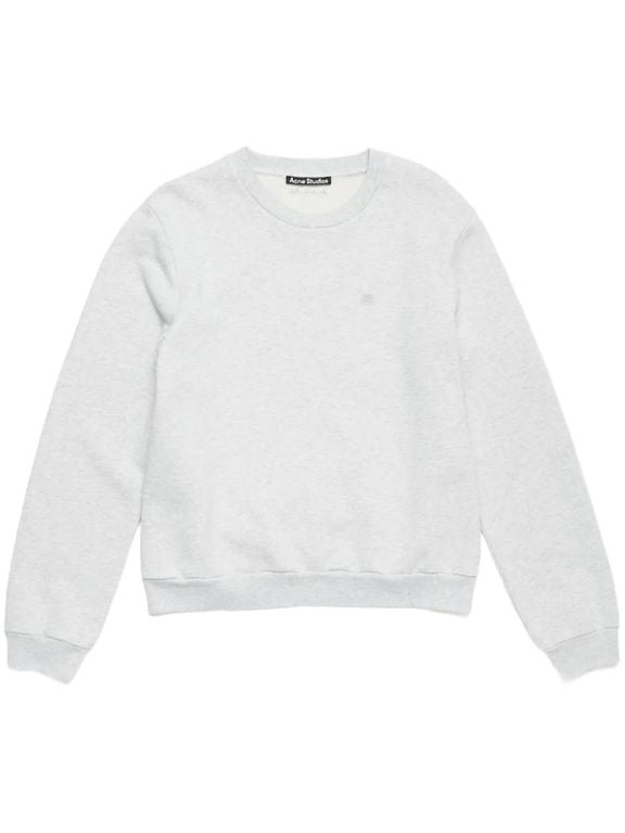 Fleece Crew-Neck Sweatshirt - White - Acne Sweats