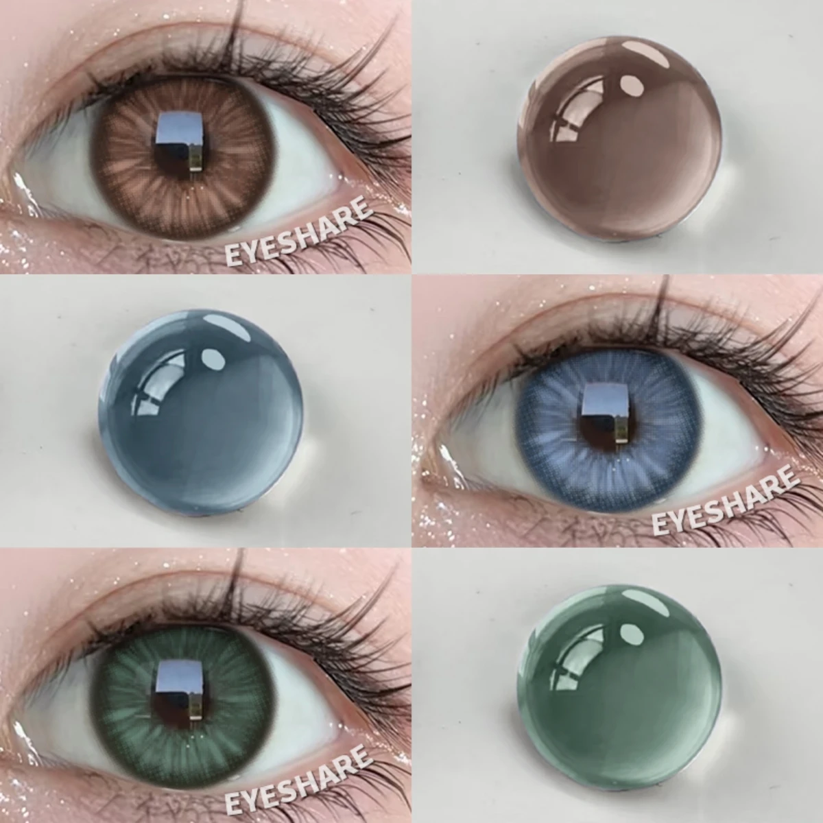EYESHARE lentilles de Contact de couleur pour les yeux 1 paire lentilles de couleur cercle doux Contacts oculaires gris lentilles de Contact oculaires naturelles annuelles