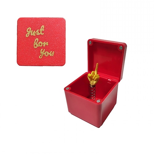 Weihnachts-interessantes Streichgeschenk Mittelfinger in Box Weihnachtsbox lustige kreative Geschenke Büro-Schreibtisch-Dekoration Heimdekoration lustiger Mittelfinger-Streich Stressabbau-Geschenk Image