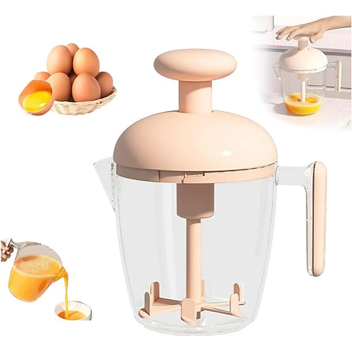 Manueller Eier- und Sahneschläger – Backbecher aus lebensmittelechtem Kunststoff, Handbäcker für den Heimgebrauch, multifunktionaler Mixer zum Schlagen von Eiern, Sahne und Teig Image
