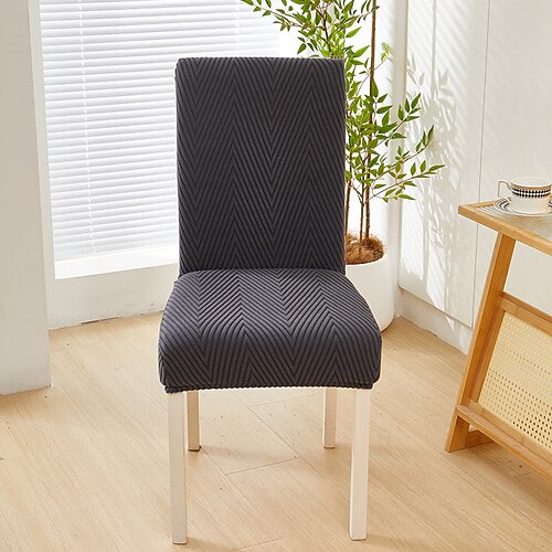 Super passender Stuhlbezug für Esszimmerstühle, dehnbar, abnehmbar, waschbar, kurzer Schutzbezug, Sitzbezug für Hotel-Esszimmer, Zeremonie, Bankett, Hochzeitsfeier Image