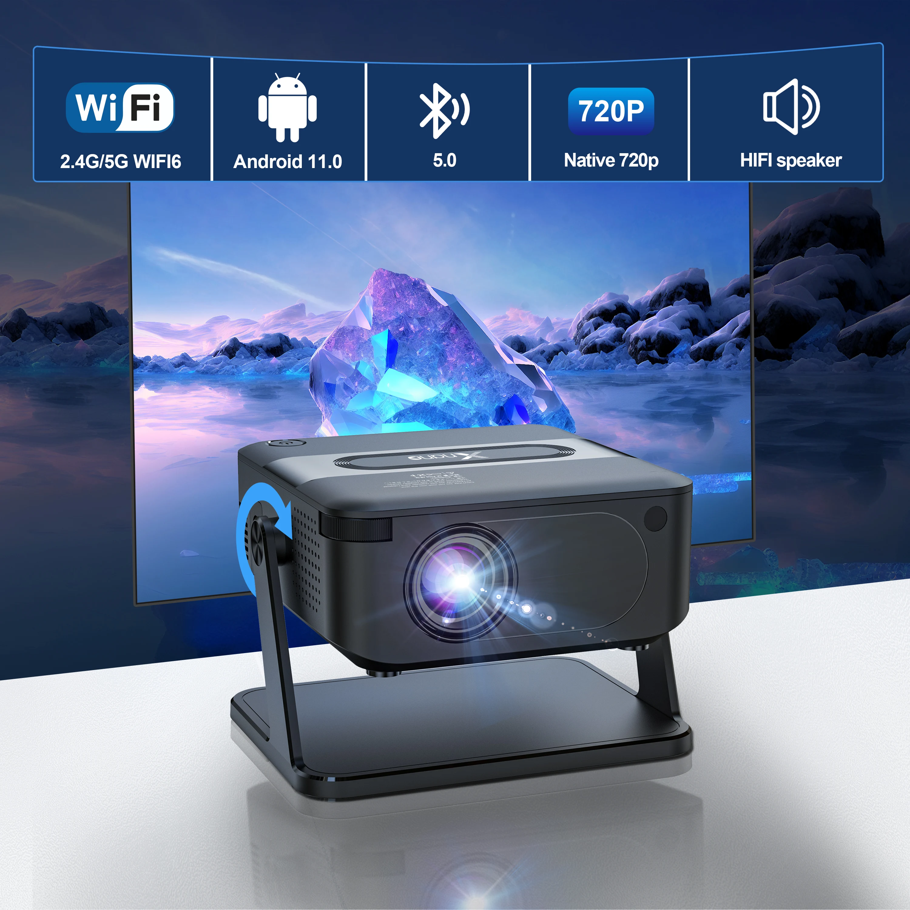 JLcentury Projector 350 ANSI Android 4K 1280*720P H713 Video Cinema Outdoor Portable Outdoor home hd led Projetor