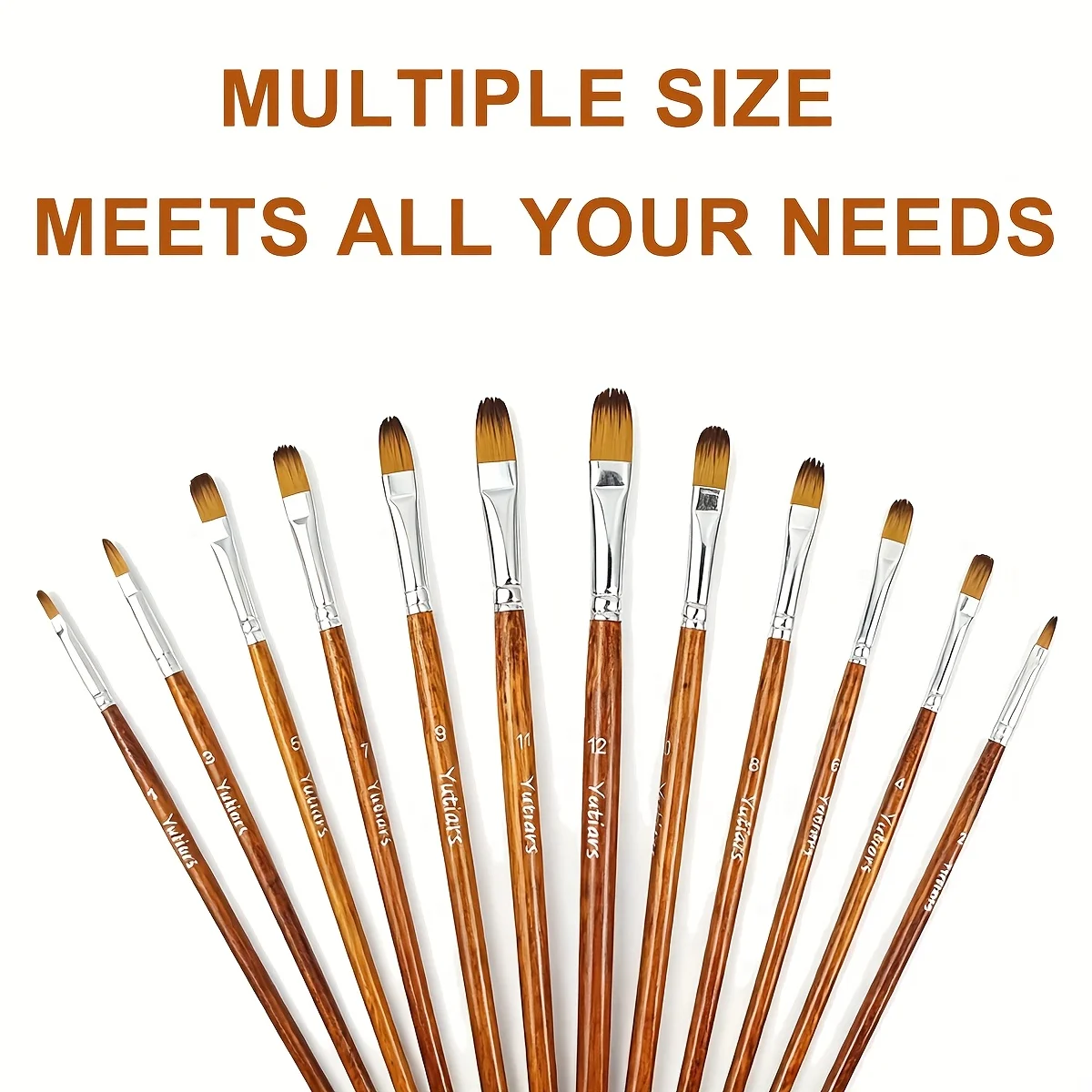 12/48-teiliges Kunst-Aquarellpinsel in professioneller Qualität, weißes Nylon-Set mit runder Spitze für Acryl und Pinsel für Gesicht, Körper, Nagelkunst Image