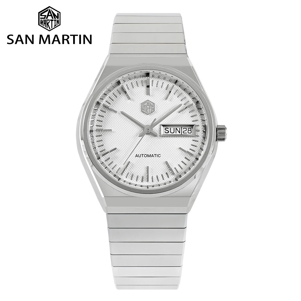 San Martin 37mm ST2100 Automatische Uhr Für Männer Uhren Mechanische Armbanduhr Tag Datum Anzeige Luxus Wasserdicht 5Bar SN0102 Image