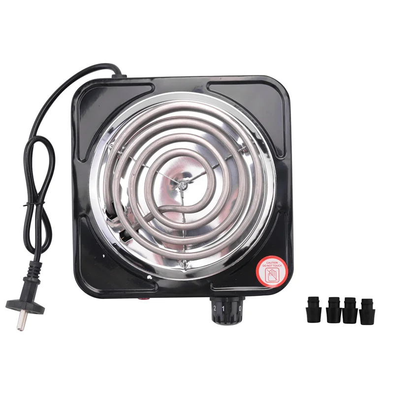 A89X Elektrisches Einzelbrenner-Kochfeld, kompakte Kochplatte, 1500 W, schwarzer und rostfreier EU-Stecker