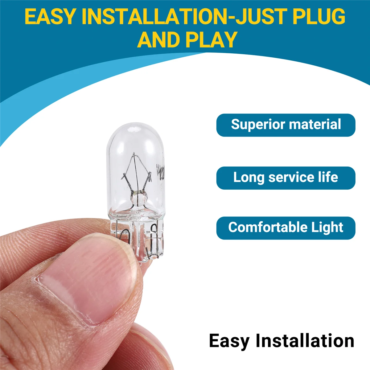 A45I Auto T10 12V 5W 168 194 W5W Halogen Glühbirne Instrument Cluster Gauge Dash Lampe Leselampen, 10er Pack Warmweiß