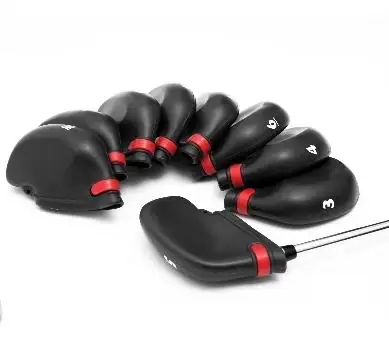 2023 New Golf Iron Club Head Cover Soft Rubber Golf Ball Sti with Plastic Rope Set of 9 Golf Iron Covers Sports Fitn