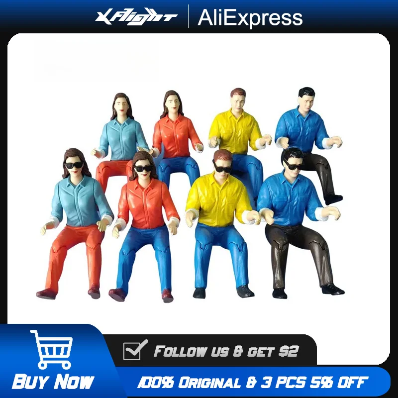 XFlight LKW-Fahrer-Figur im Maßstab 1:6, männlicher/weiblicher Pilot mit/ohne Sonnenbrille für RC-Car-LKW-Bootsflugzeug, Hobby-Spielzeugmodell