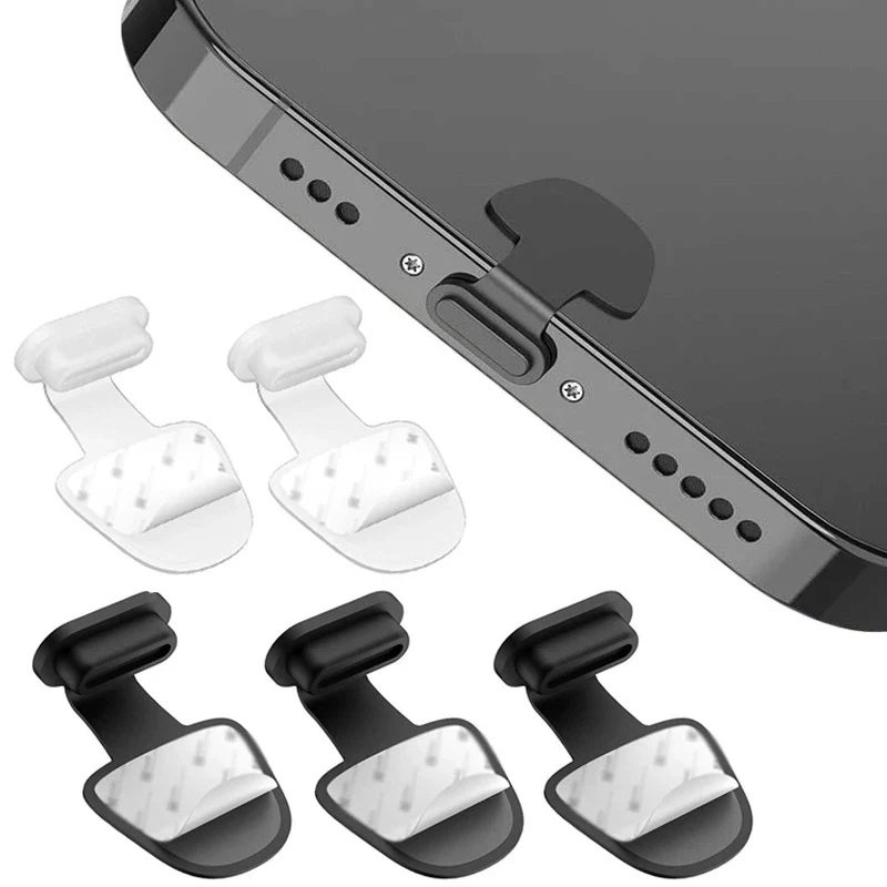2/4/6PCS Silicone Phone Dust Plug Charging Port Protector For 8pin Lightning Type-C Smart Phone Accessories Dust Plug For iPhone