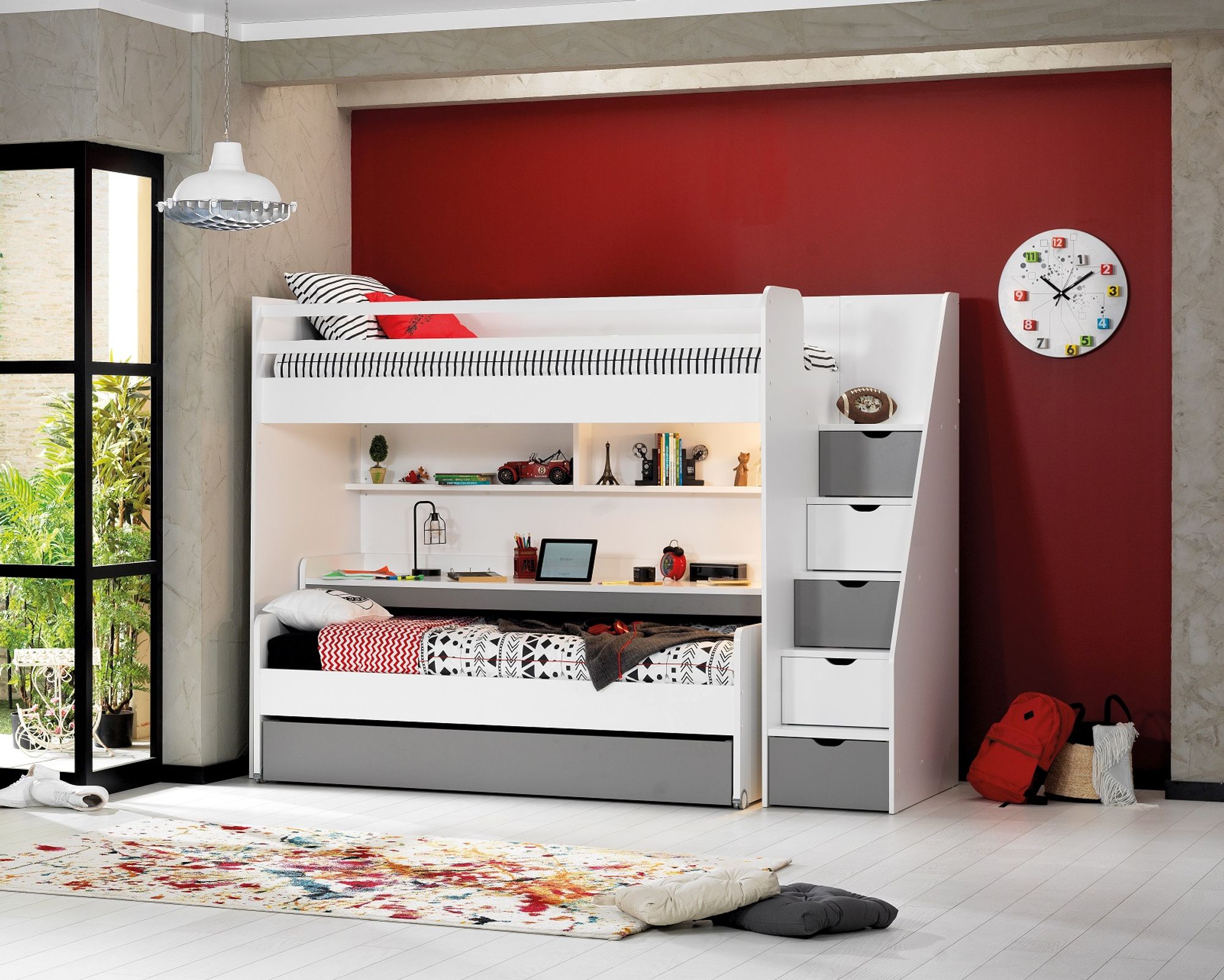 INFANSKIDS »Neo« Hochbett grau/weiß