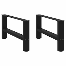 vidaXL Couchtischbeine Schwarz 2 Stk. 70x(30-31) cm Stahl Image