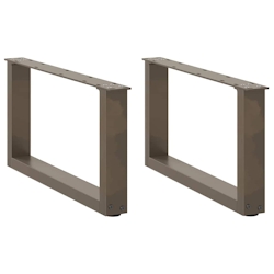 vidaXL Couchtischbeine U-Form 2 Stk. Naturstahl 60x(30-31) cm Stahl Image