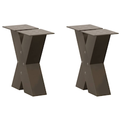 vidaXL Couchtischbeine X-Form 2 Stk. Naturstahl 30x(30-31) cm Stahl Image