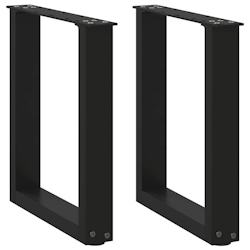 vidaXL Couchtischbeine U-Form 2 Stk. Schwarz 28x(42-43) cm Stahl Image