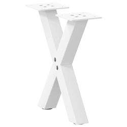 vidaXL Couchtischbeine X-Form 2 Stk. Weiß 37x(30-31) cm Stahl Image