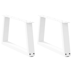 vidaXL Couchtischbeine V-Form 2 Stück Weiß 60x(30-31,3) cm Stahl Image