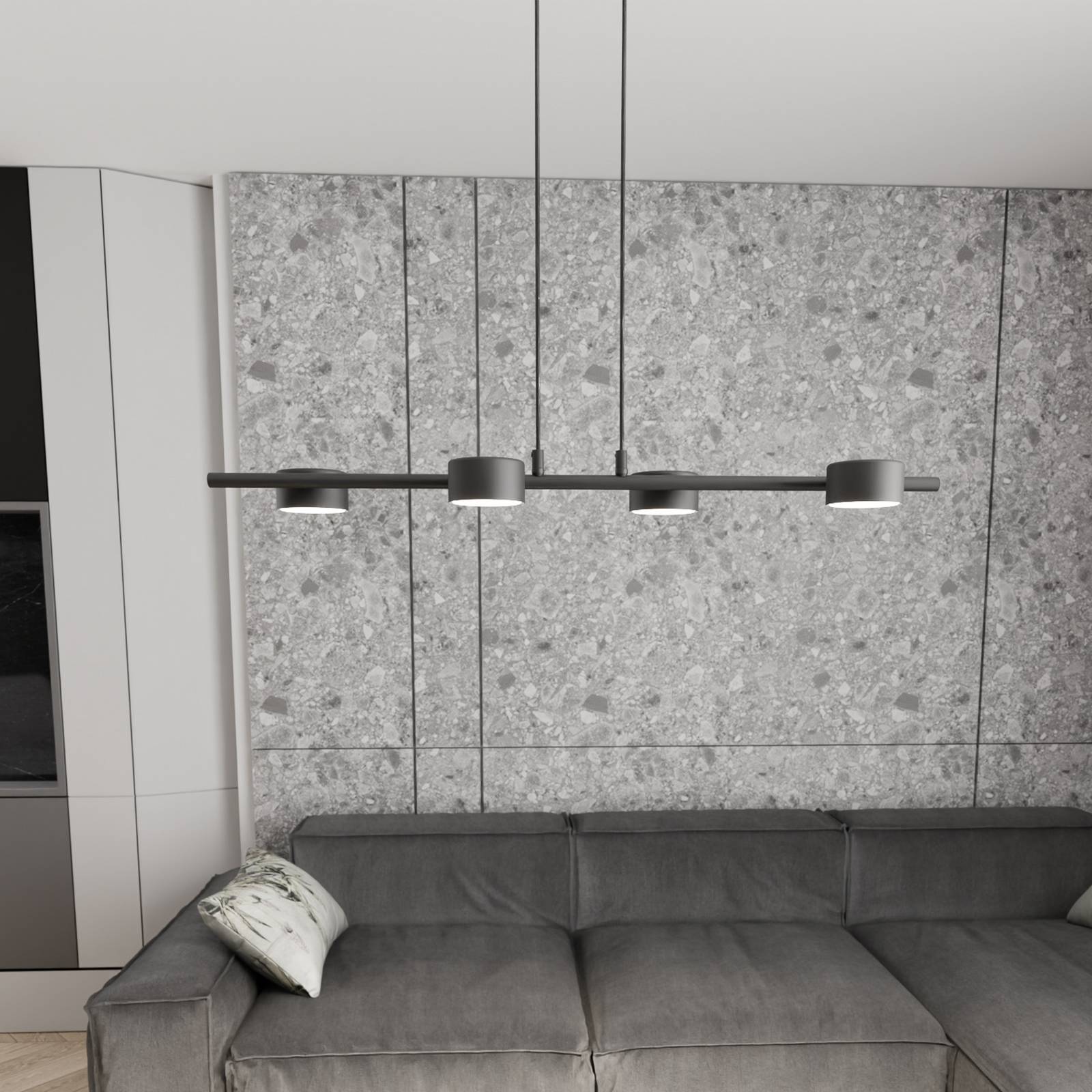 Deckenstrahler Sora, Länge 80 cm, Metall, 4-flg. Sora EMIBIG LIGHTING, dimmbar, schwarz, für Wohn- / Esszimmer, Metall, Modern, Strahler