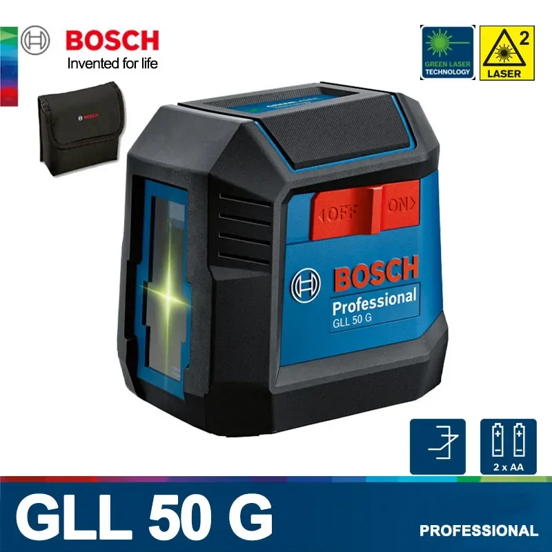 2025 Bosch Line Laser GLL 50G Grüne Laserlinien Markierungsinstrument Nivellierung Verkabelung Vertikale und horizontale Linien Präzise klar Image
