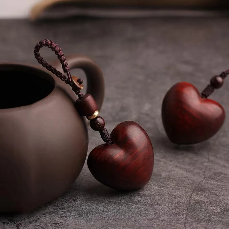 Original Kreative Einfache Palisander Rot Liebe Frau Handy Kette Hand-gewebt Massivholz Auto Schlüssel Kette Paar Geschenke Großhandel Image