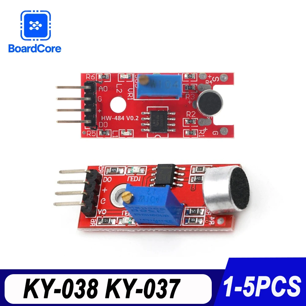 1-5 stücke Hohe Empfindlichkeit Sound Mikrofon Sensor Erkennung Modul KY-037 KY-038 Mikrofon Stimme Sound Sensor Modul für Arduino Image
