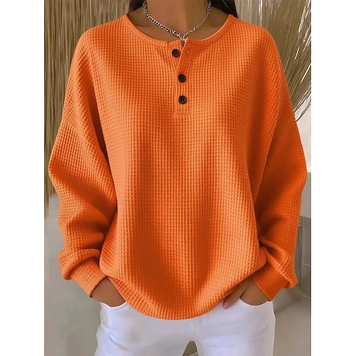 Per donna Giacche strutturate Intrecciato Stampato Tinta unica Elegante Streetwear Quotidiano Manica Lunga Scollo a V Top Regolari Quotidiano Casa All'aperto Nero Bianco Giallo Rosso Arancione