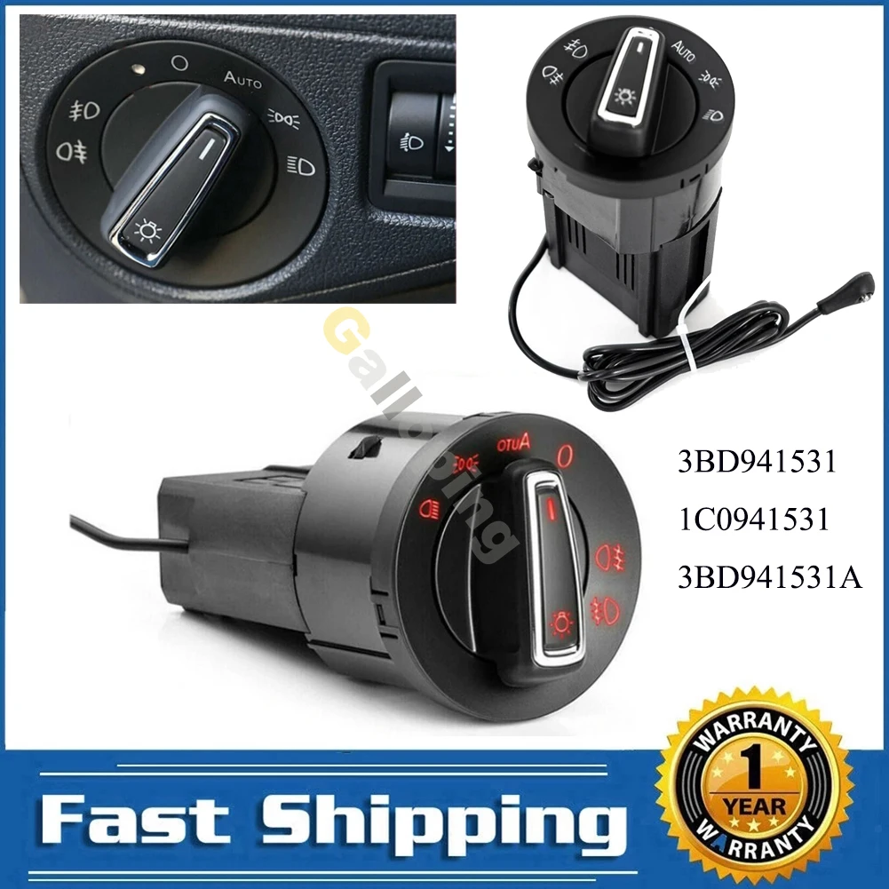 Per Vw Jetta Bora Golf MK4 Passat B5 Beetle T5 Polo 9N Sharan Lupo Faro Interruttore di Controllo Pulsante Accessori Auto 3BD941531