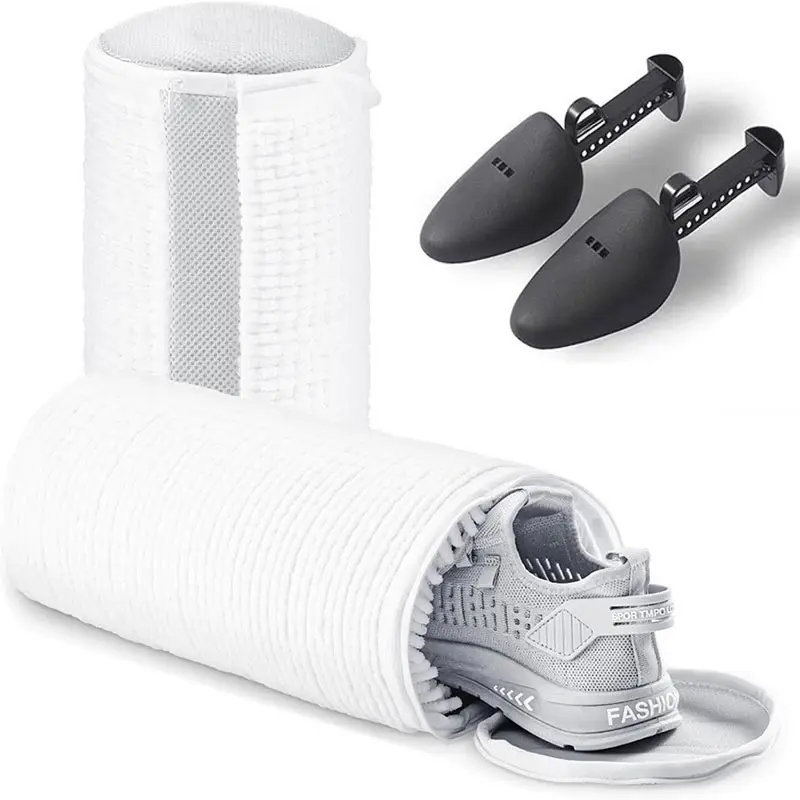 Washing Machine Shoe Bag Sets Side Zipper Shoe Bag Washing Machine Shoe Washing Bag Portable Fluffy Fiber Sneaker Laundry Bags