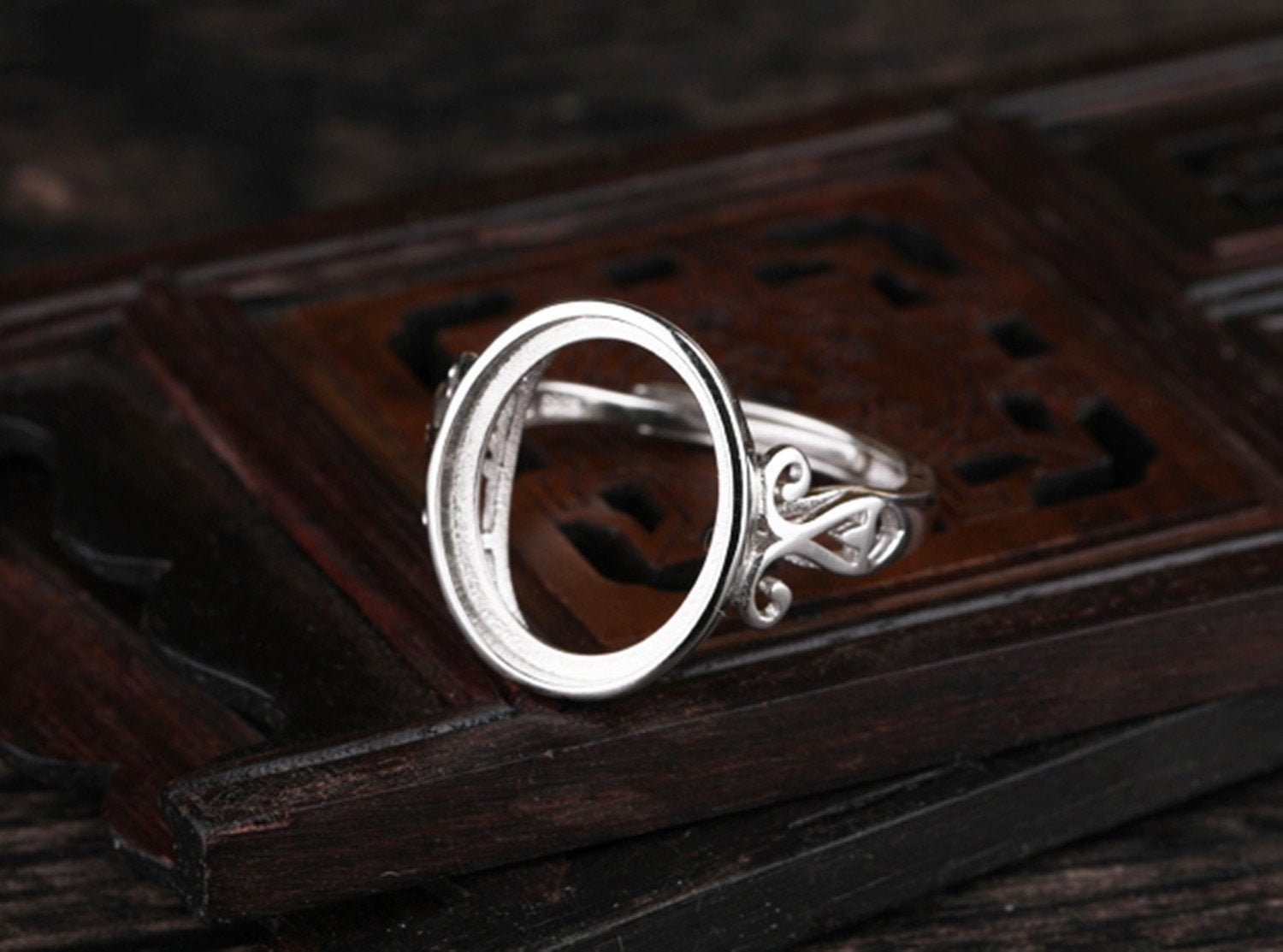 Base per anello 6×8 mm/7×9 mm/8×10 mm/10×12 mm/12×15 mm/13×17 mm/16×20 mm, incastonatura regolabile per anelli, forniture per la creazione di gioielli