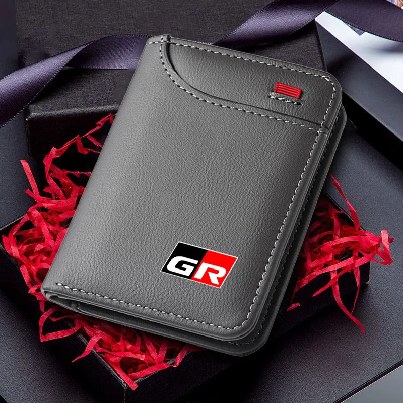 Portefeuille en cuir pour cartes de crédit de voiture, adapté à la Toyota GR Sport HV YARiS Prius Harrier Corolla Camry Tacoma Venza Tundra rav4 Auris