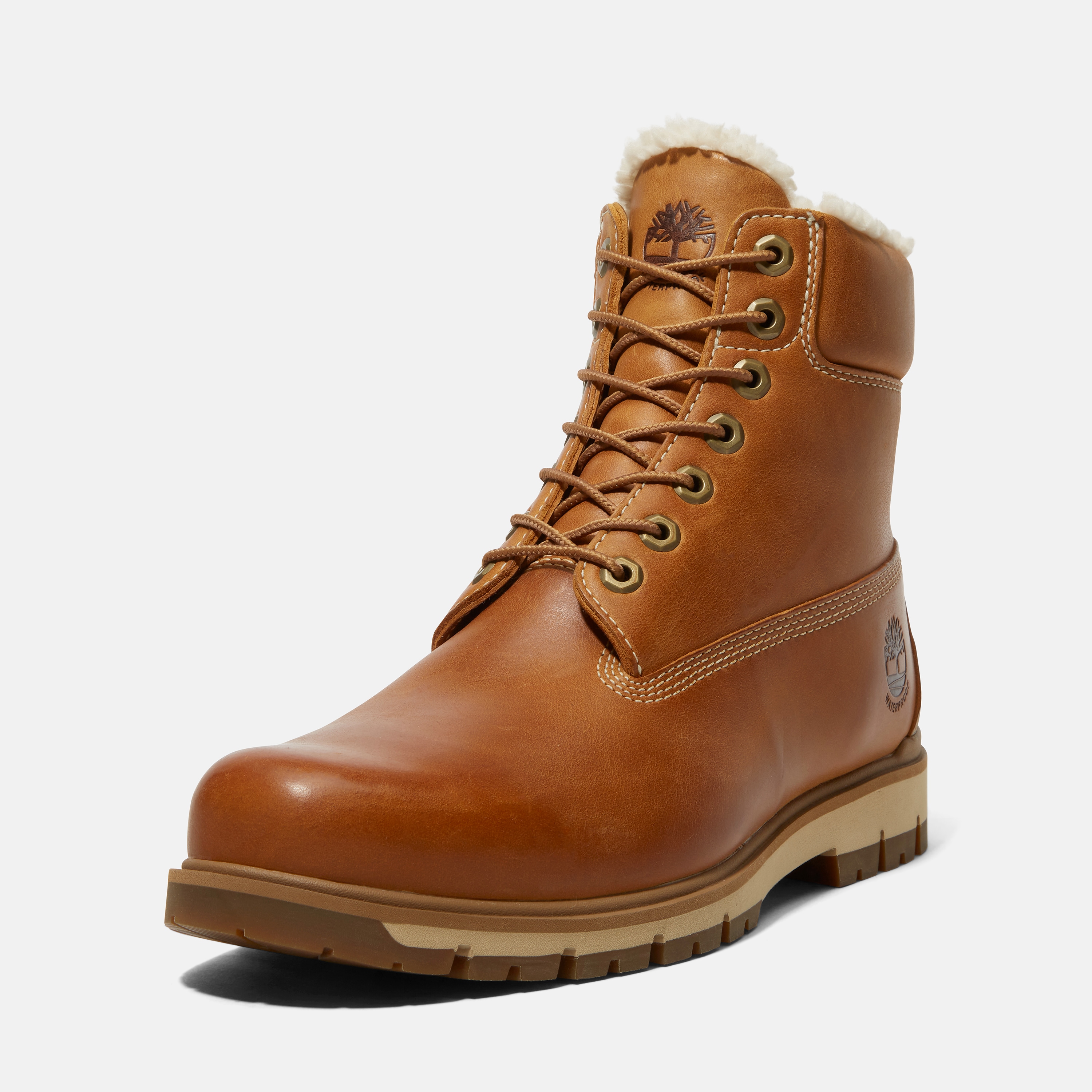 Schnürboots TIMBERLAND "RADFORDMID WARM LINED WATERPROOF BOOT", Herren, Gr. 43, wheat, Leder, Schuhe Schnürboots, Winterstiefel, Schnürstiefel, Winterschuhe, wasserdicht&gefüttert, Topseller