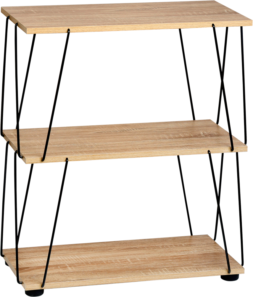 Regal KESPER "mit 3 Ablageflächen, sonoma Eiche, FSC zertifiziert", eiche, B:61,5cm H:71,2cm T:31,5cm, FSC-zertifizierter Holzwerkstoff, Metall, Regale, Maße: 61,5 x 31,5 x 71,2 cm