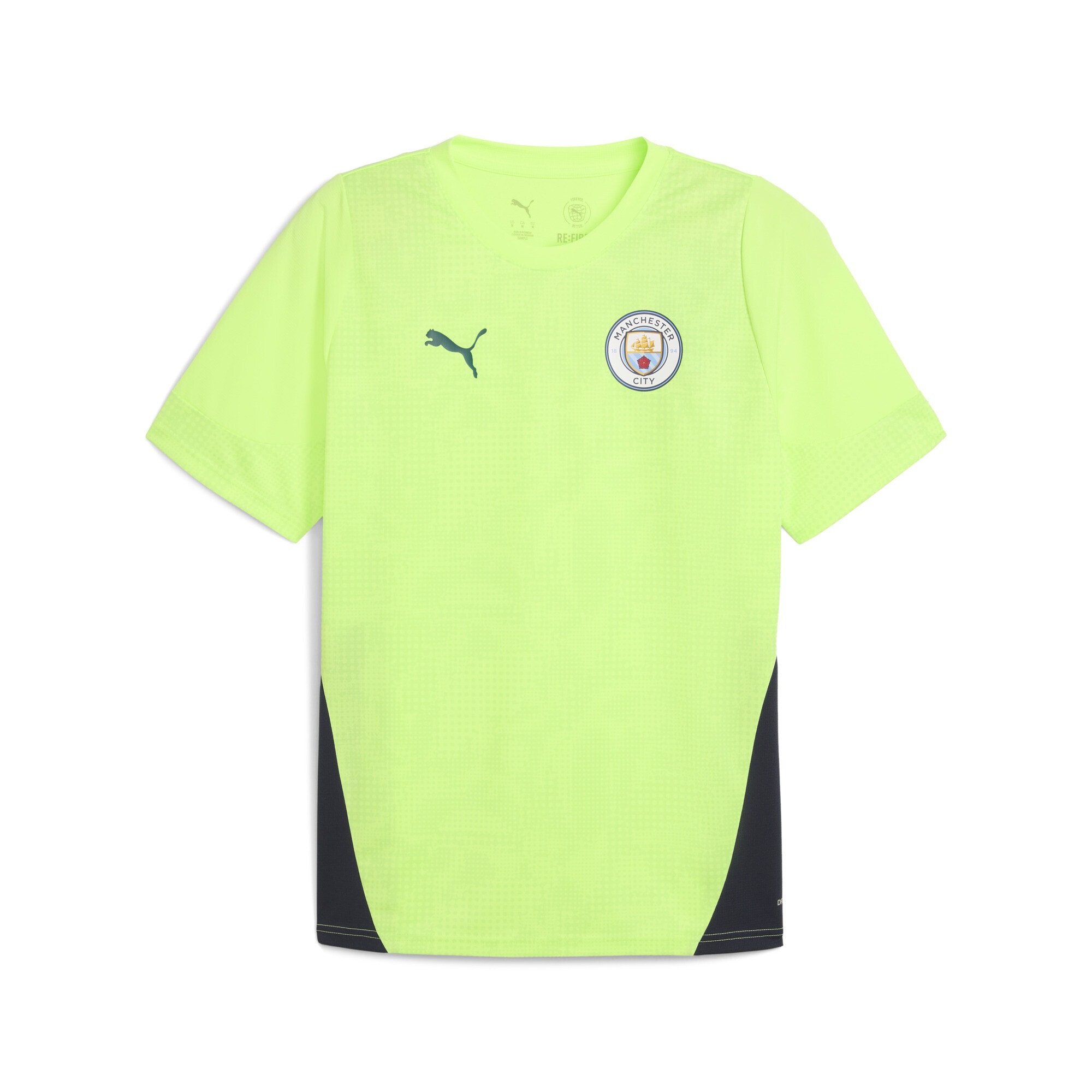 Trainingsshirt PUMA "Manchester City Trainingstrikot Herren", Herren, Gr. XS, fizzy apple blau violet gelb, Obermaterial: 100% Polyester, slim fit, Rundhals, Shirts
