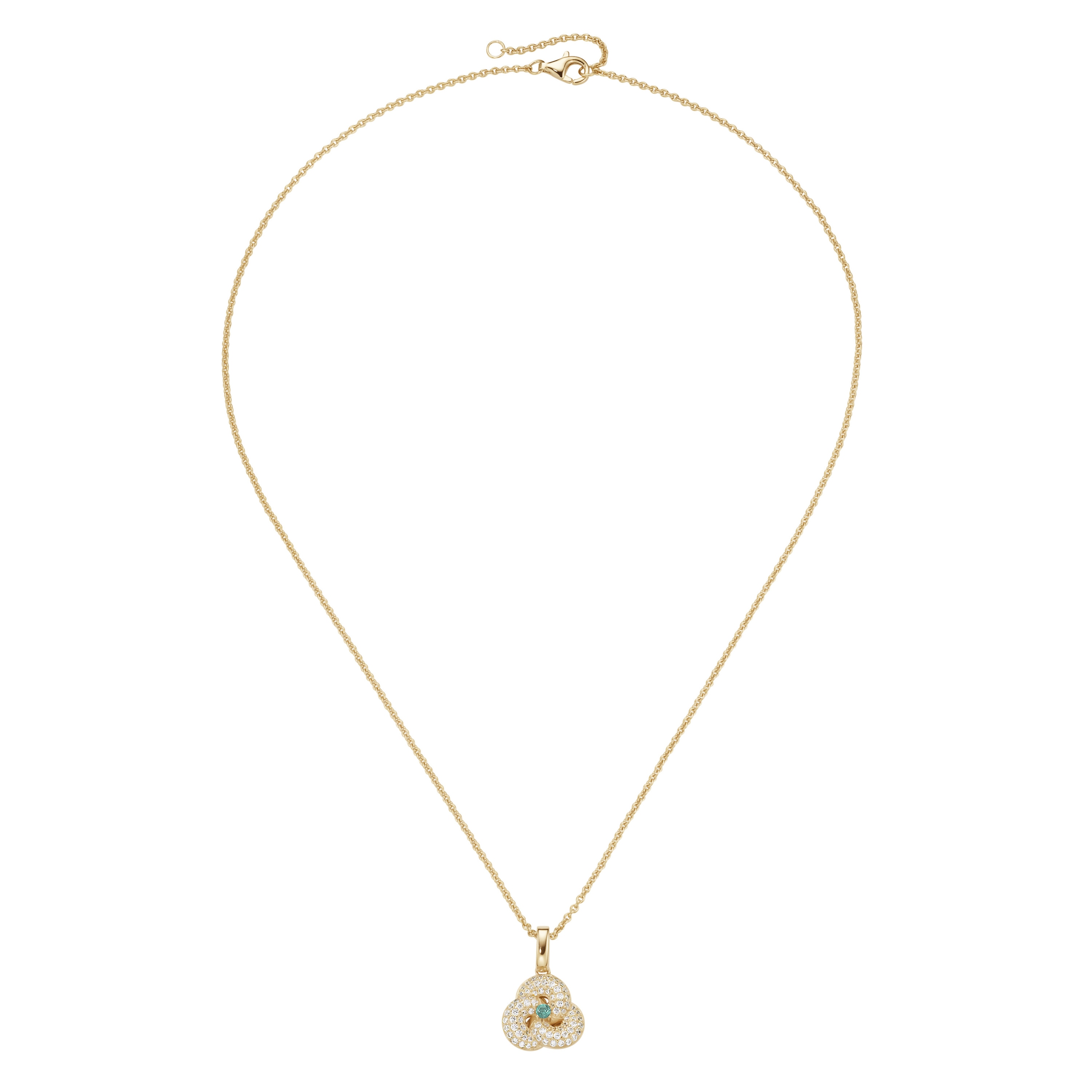 Kette mit Anhänger SMART JEWEL "Anhänger mit Zirkonia und Zierstein, Silber 925", grün, Halsketten, Damen, 45cm, Silber 925 (Sterlingsilber) Image