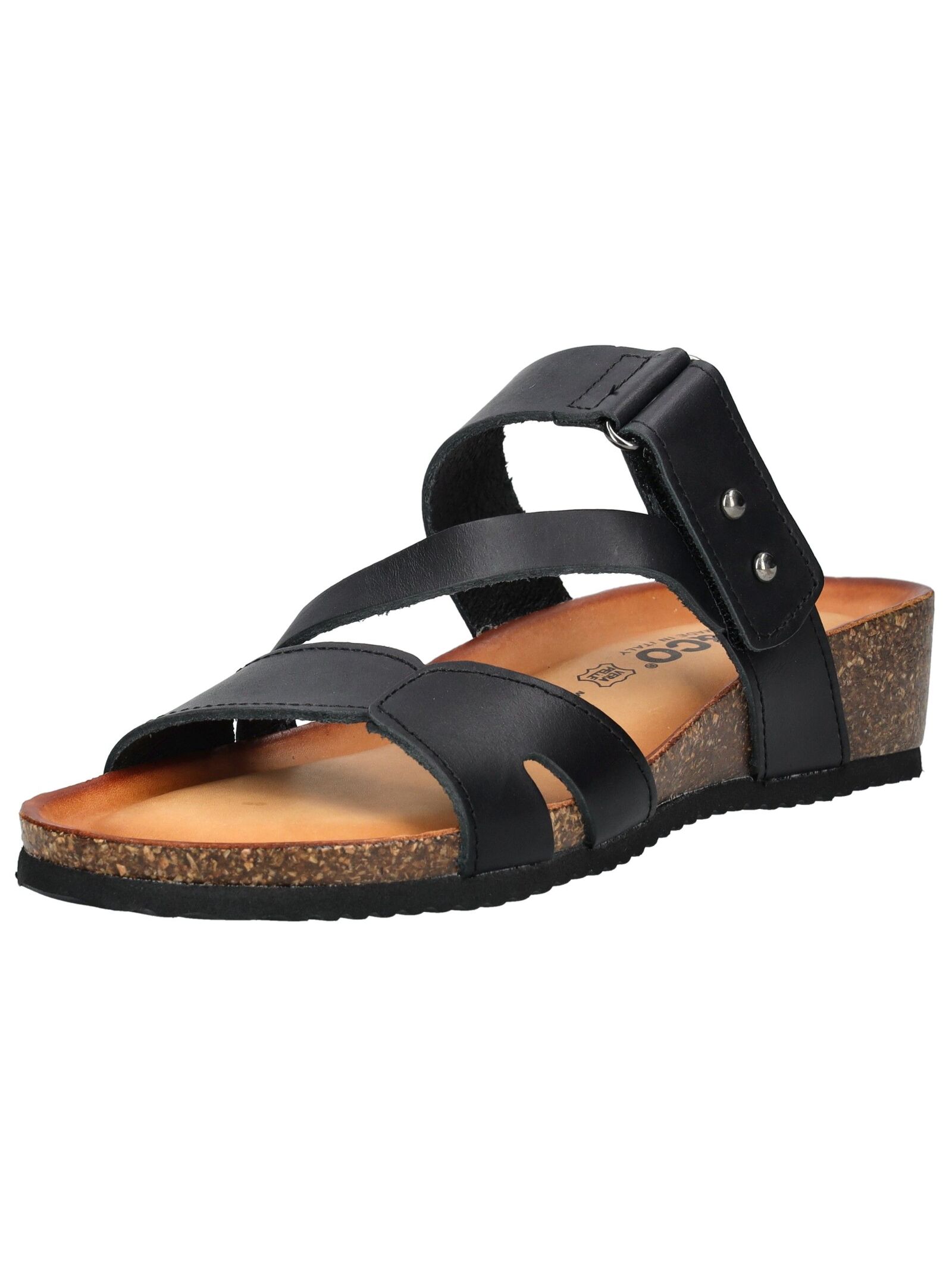 Pantolette IGI & CO "IGI & CO Pantoletten Leder", Damen, Gr. 38, schwarz, Leder, Schuhe Pantolette