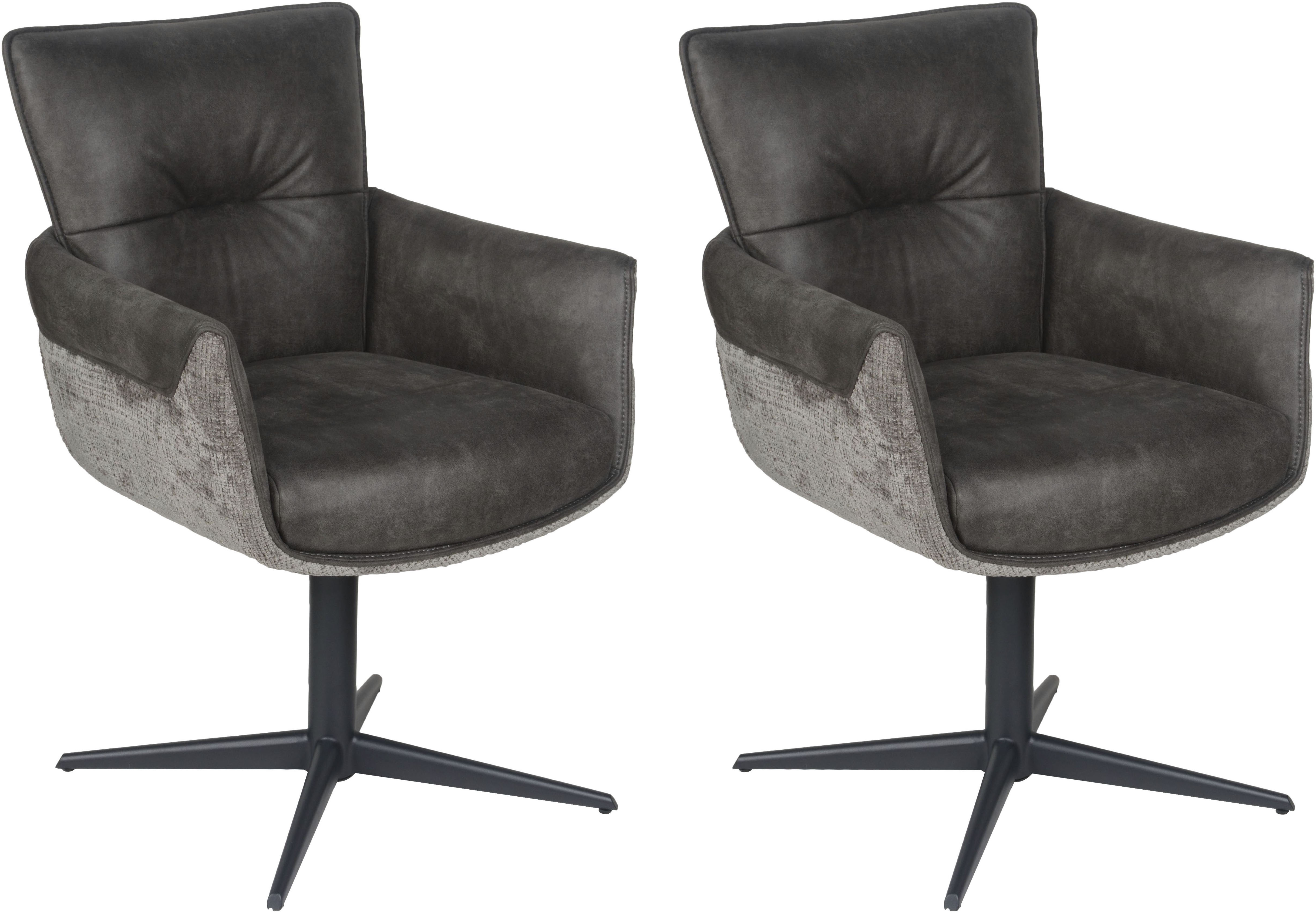 Esszimmerstuhl HOME AFFAIRE "Milano", grau, schwarz, B:62cm H:90cm T:63cm, Stühle, Drehstuhl Milano grey Image