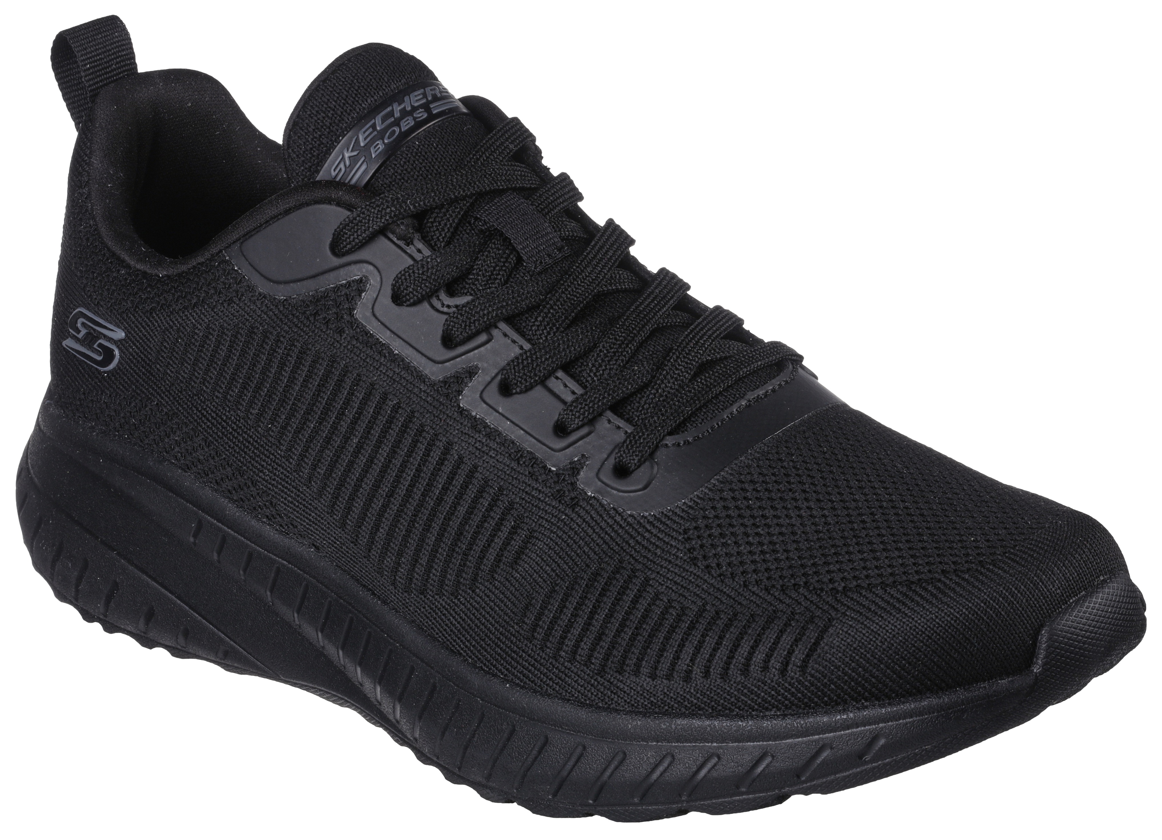Sneaker SKECHERS "BOBS SQUAD CHAOS", Herren, Gr. 44, schwarz, Textil, Schuhe Sneaker, im monochromen Look, Freizeitschuh, Halbschuh, Schnürschuh