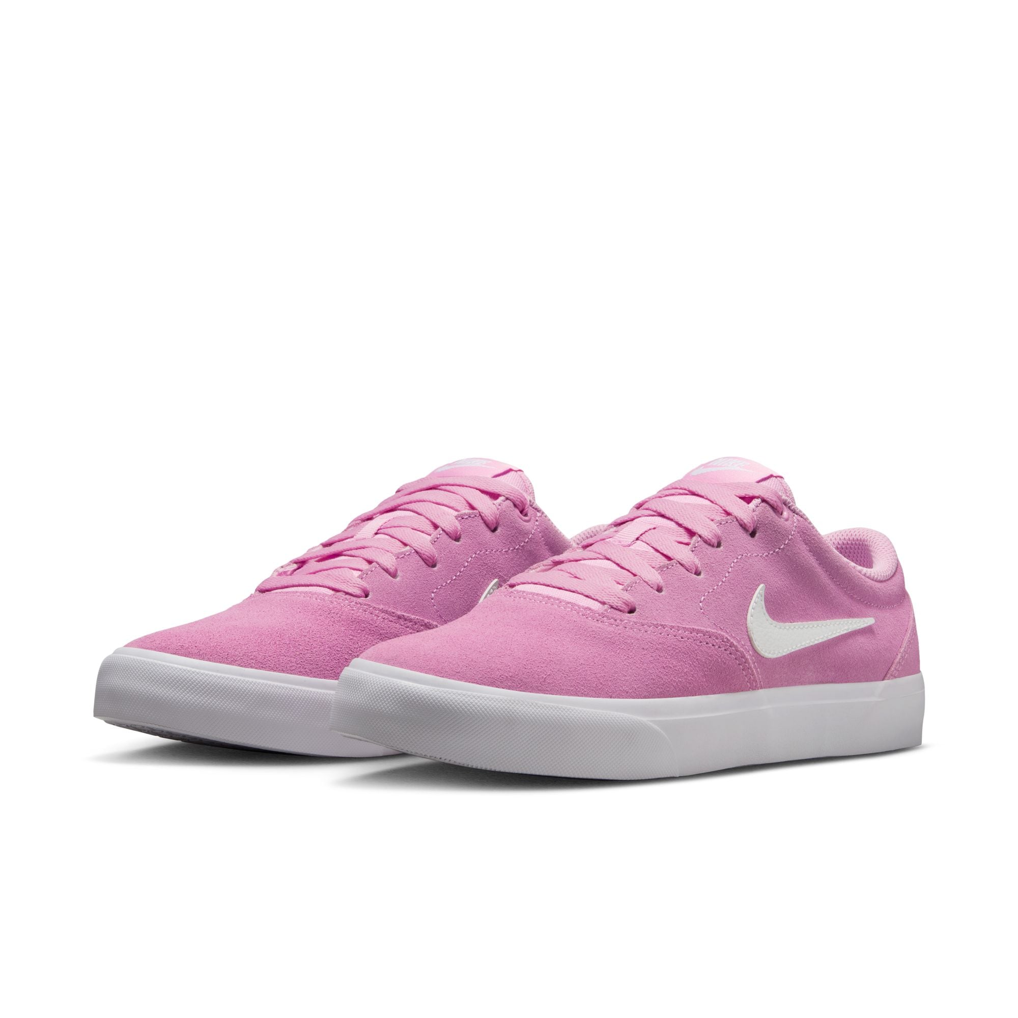 Sneaker NIKE SPORTSWEAR "W NIKE CHARGE SUEDE", Damen, Gr. 37,5, pink rise, weiß, pink rise, weiß, Leder, Schuhe Sneaker