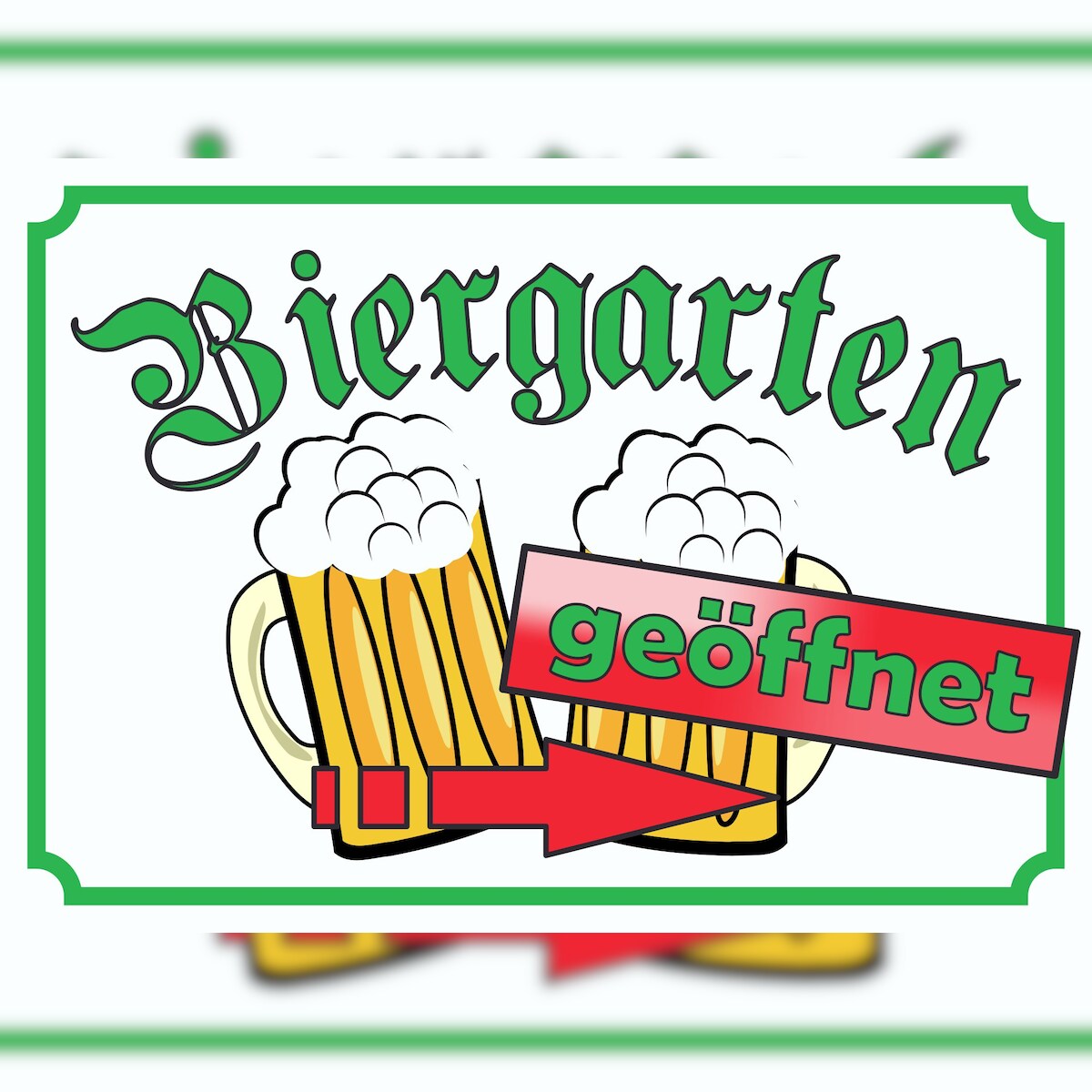 HB-Druck Biergarten rechts geöffnet Aufkleber A4 (210x297mm) Image