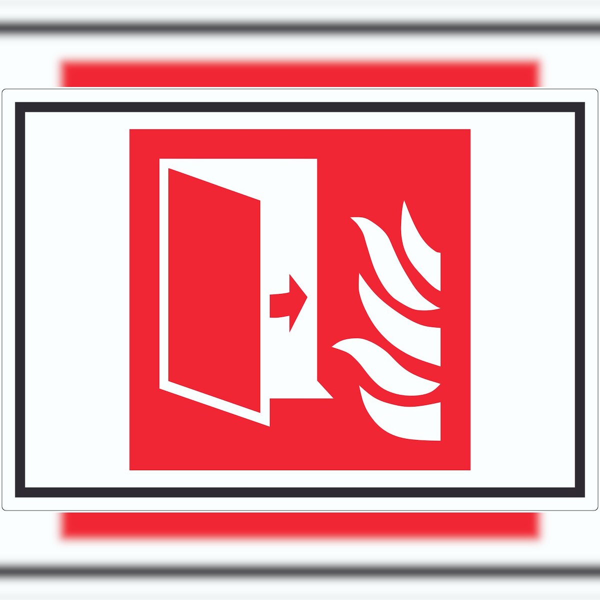 HB-Druck Brandschutztür Brandschutz Symbol Aufkleber A9 (37x52mm) Image