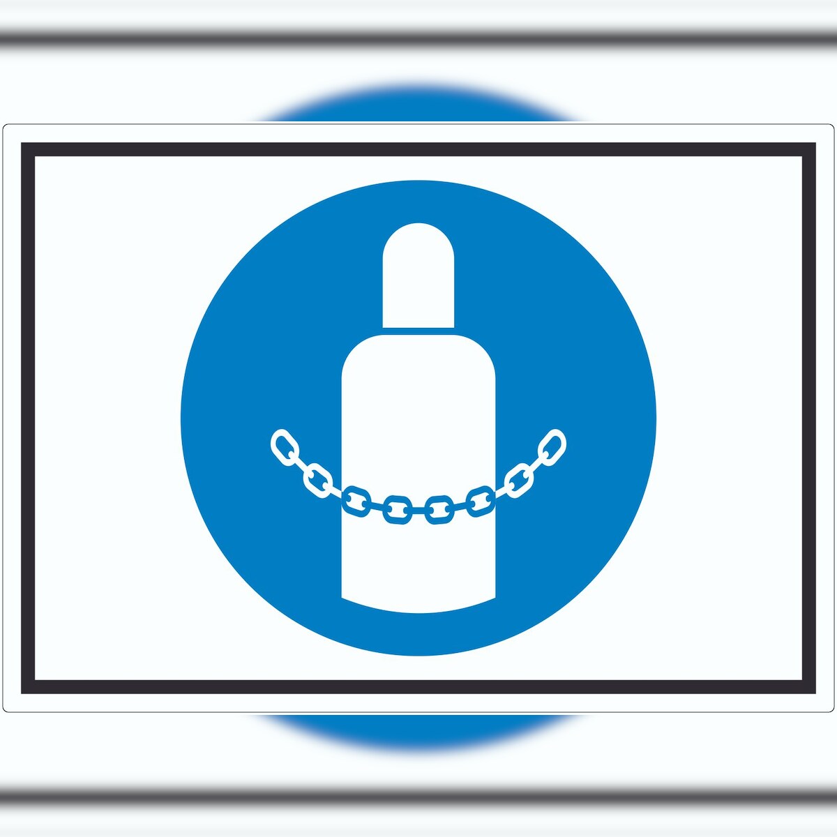 HB-Druck Gasflaschen sichern Symbol Aufkleber A9 (37x52mm) Image