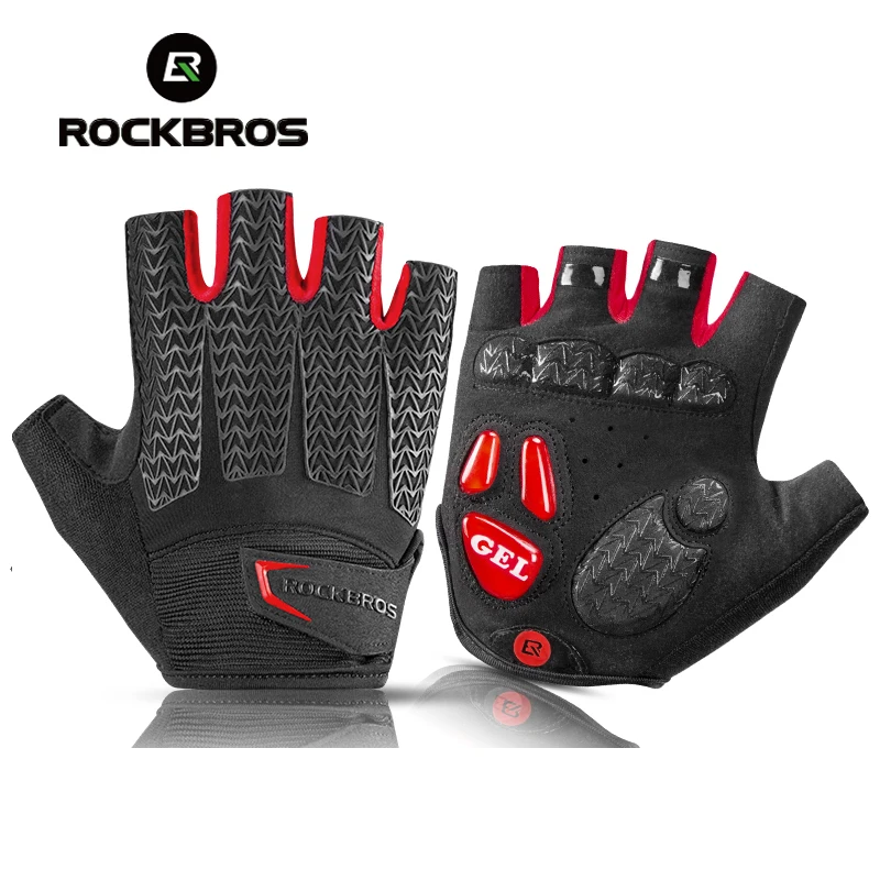 ROCKBROS Touch Screen Radfahren Bike Handschuhe Herbst Frühling MTB Bike Fahrrad Handschuhe GEL Pad Stoßfest, Halbe Finger Handschuhe Handschuhe Image