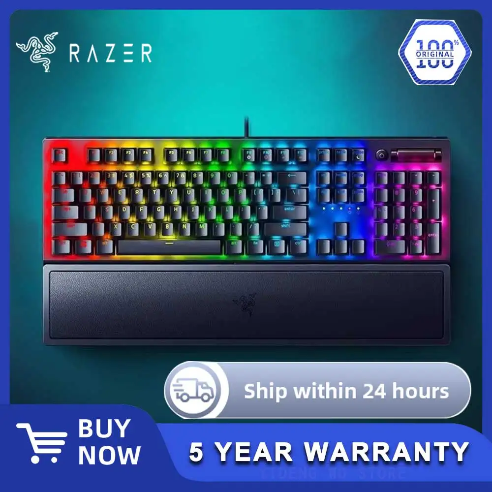 Razer BLACKWIDOW V3 Esports Computer Games 104 Key RGB Backlight Wrist Support Mechanical Wired Keyboard