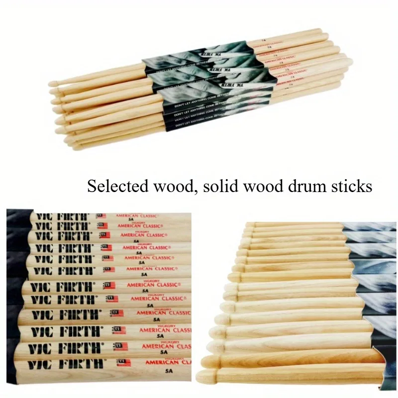 Ein Set mit 2 5A Walnuss-Drumsticks, perfekt für Jazz-Drummierer. Professionelle Qualität, es trifft auf die täglichen Praxis braucht Anfänger Image