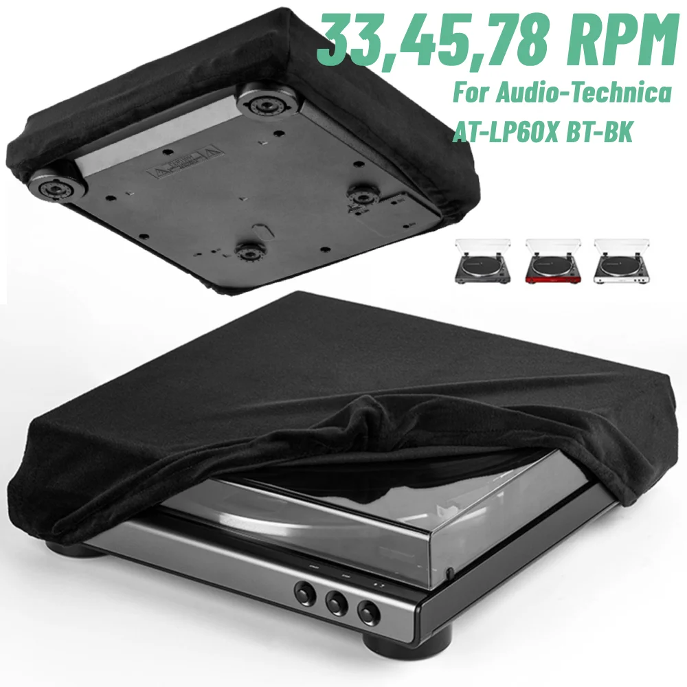 High Elasticity Turntable Dust Cover Compatible with Audio-Technica AT-LP60XBT Spandex Washable Dustproof Turntable Sleeve