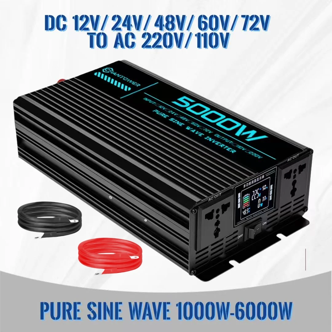 Reiner Sinus-Wechselrichter DC 12 V/24 V/48 V/60 V/72 V zu AC 220 V/110 V 1000 W 2000 W 3000 W 4000 W 5000 W Stromrichter Auto-Solar-Wechselrichter Image